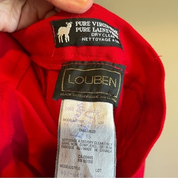 Vintage Louben Two Piece Wool Suit Red Size 6 - Picture 6 of 10
